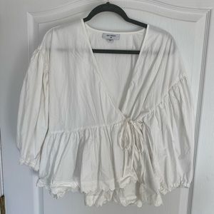 Kika Vargas x Target White Scalloped Top